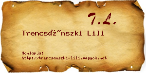 Trencsánszki Lili névjegykártya