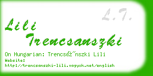 lili trencsanszki business card